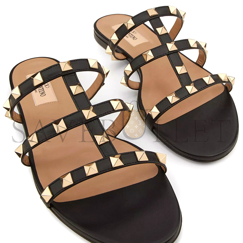 Va1e*ntin0 rockstud flat slide sandal 5w2s0c49vod_0no