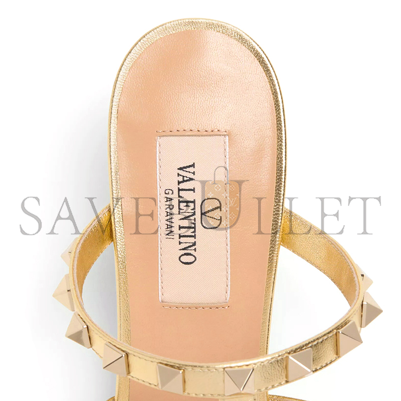 Va1e*ntin0 rockstud slide sandal in laminated nappa 60mm 6w2s0c47qkh_i8m