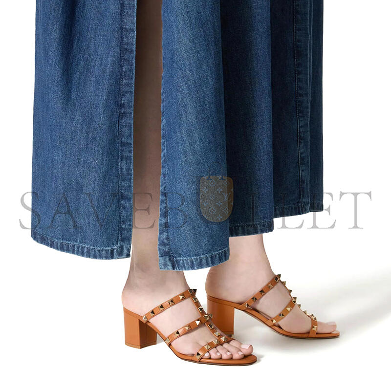 Va1e*ntin0 rockstud calfskin leather slide sandal 60 mm 4w2s0c47vod_kel