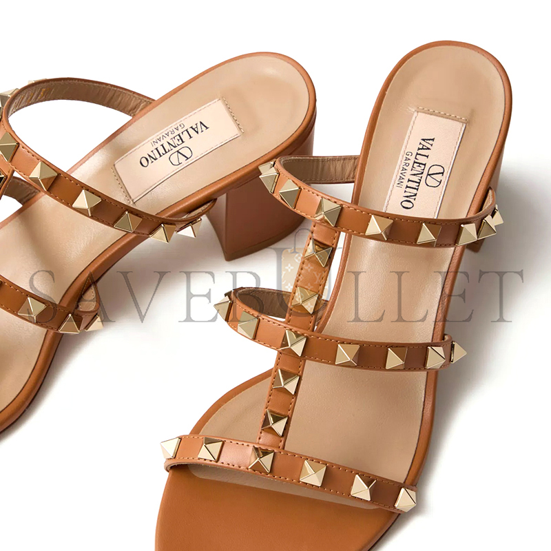 Va1e*ntin0 rockstud calfskin leather slide sandal 60 mm 4w2s0c47vod_kel