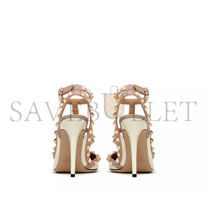 Va1e*ntin0 patent rockstud caged pump 100mm 5w2s0393vnw_l62