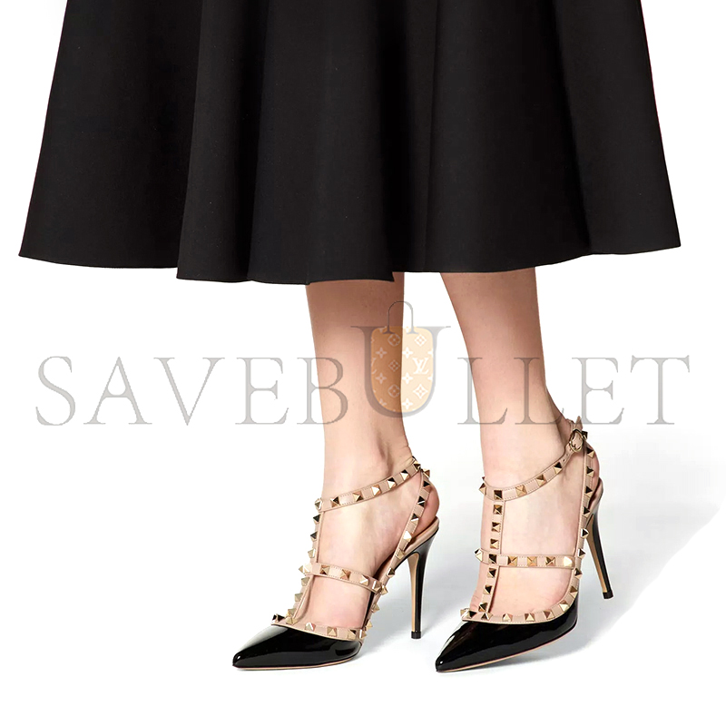 Va1e*ntin0 patent rockstud caged pump 100mm 5w2s0393vnw_n91