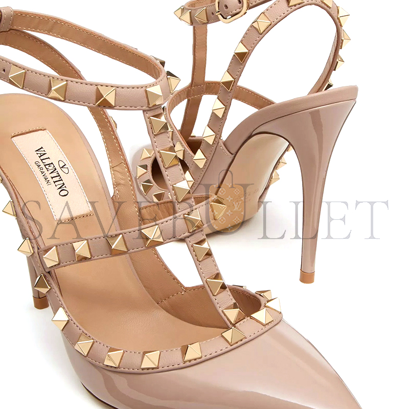 Va1e*ntin0 patent rockstud caged pump 100mm 5w2s0393vnw_p45