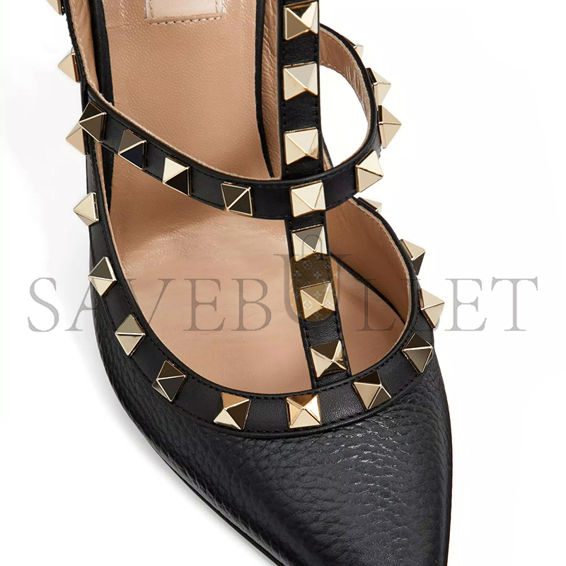 Va1e*ntin0 rockstud grainy leather ankle strap pump 100 mm 5w2s0393vce_0no