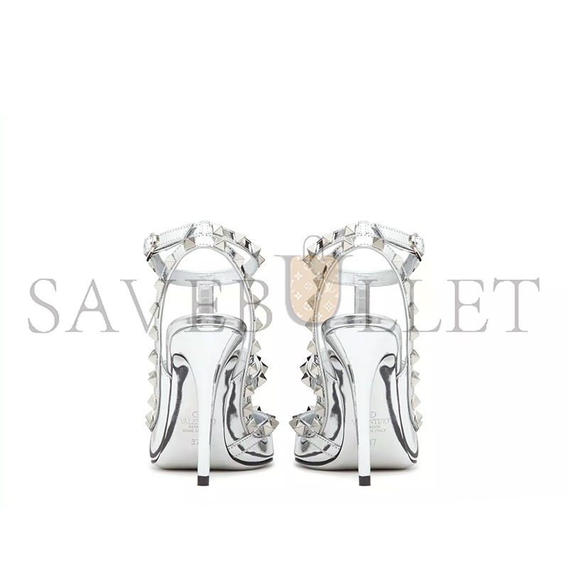 Va1e*ntin0 rockstud mirror-effect pump with matching straps and studs 100mm 3w2s0393wrp_s13