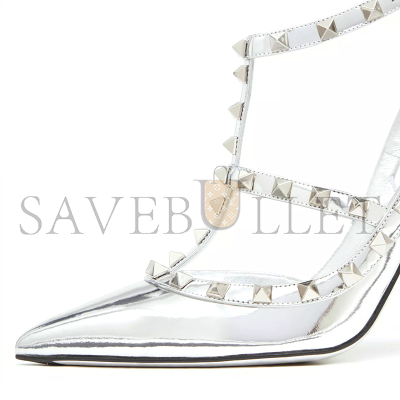 Va1e*ntin0 rockstud mirror-effect pump with matching straps and studs 100mm 3w2s0393wrp_s13