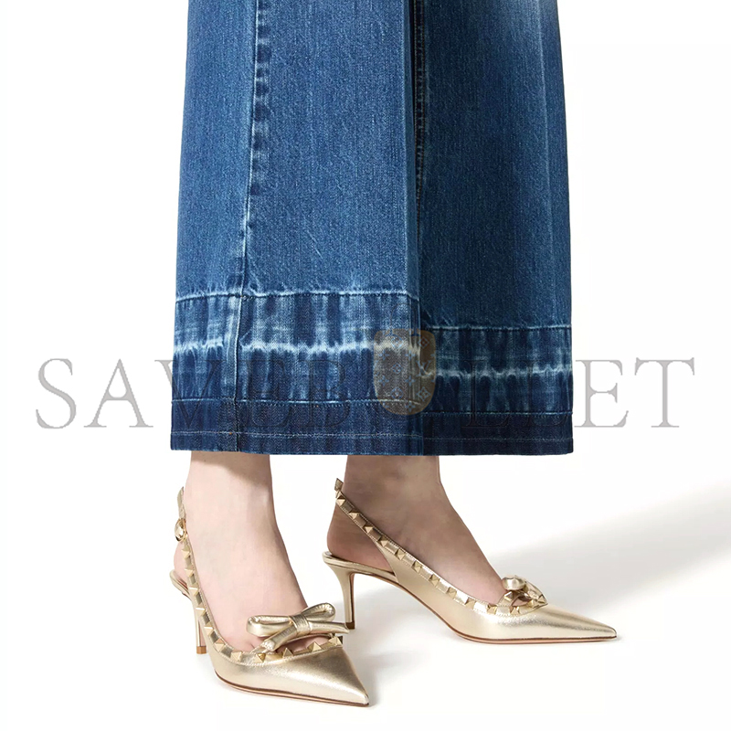 Va1e*ntin0 rockstud bow slingback pumps in laminated nappa leather and 60mm tone studs 5w2s0ib8vvp_r16