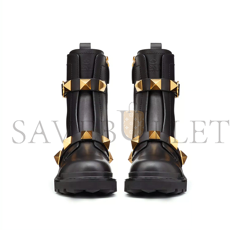 Va1e*ntin0 roman stud calfskin combat boot 40mm ww2s0cj3nkd_0no