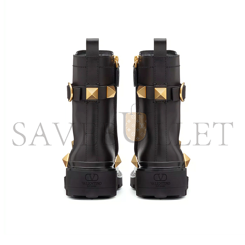 Va1e*ntin0 roman stud calfskin combat boot 40mm ww2s0cj3nkd_0no