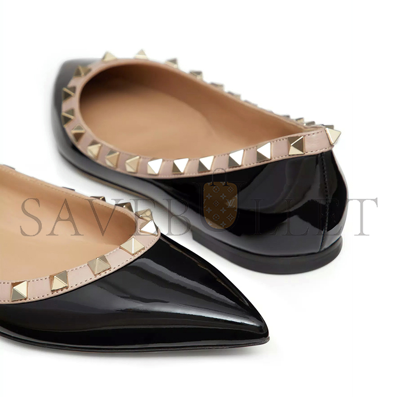 Va1e*ntin0 patent rockstud ballet flat 5w2s0403vnw_n91