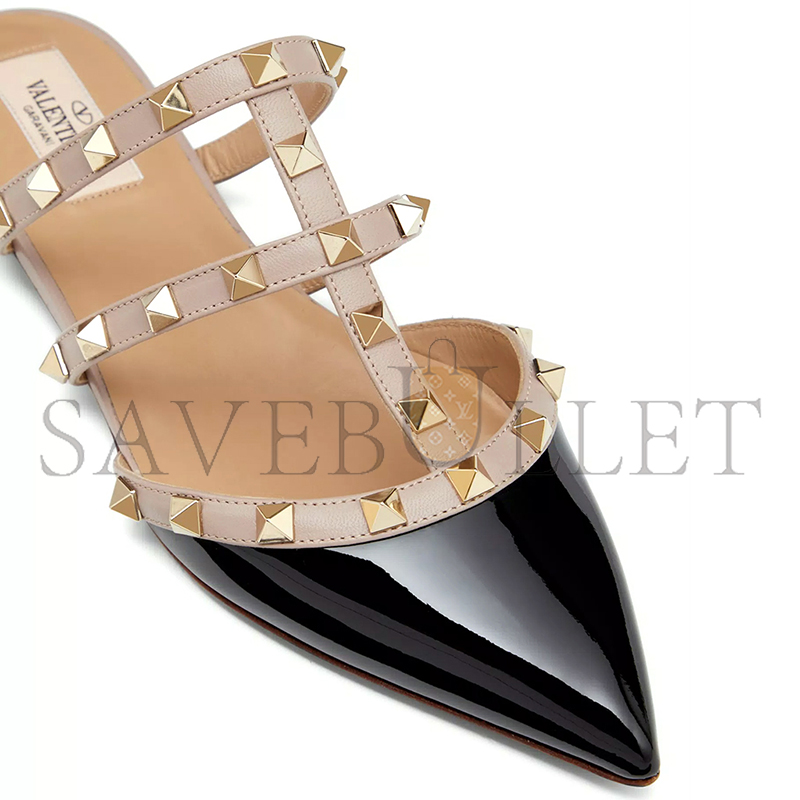 Va1e*ntin0 rockstud patent-leather mule 5w2s0h15vnw_n91