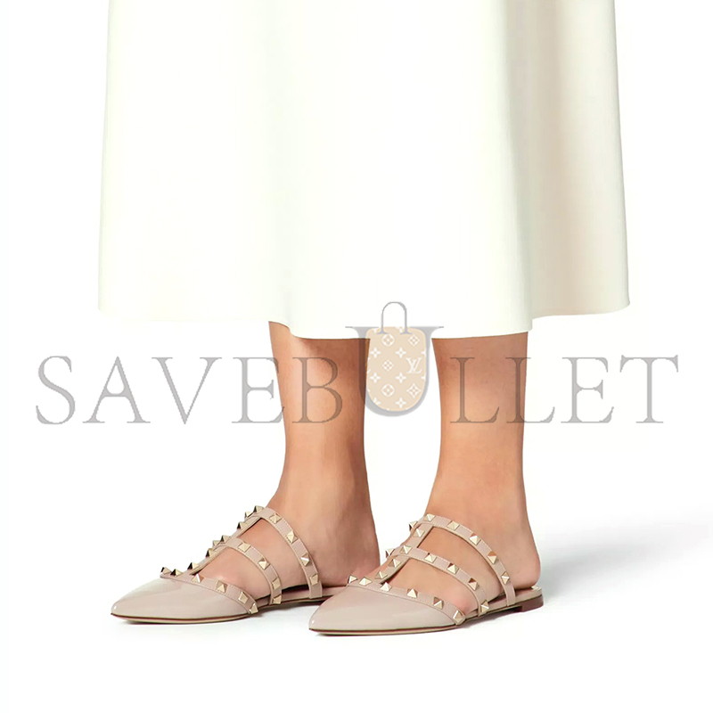 Va1e*ntin0 rockstud patent-leather mule 5w2s0h15vnw_p45