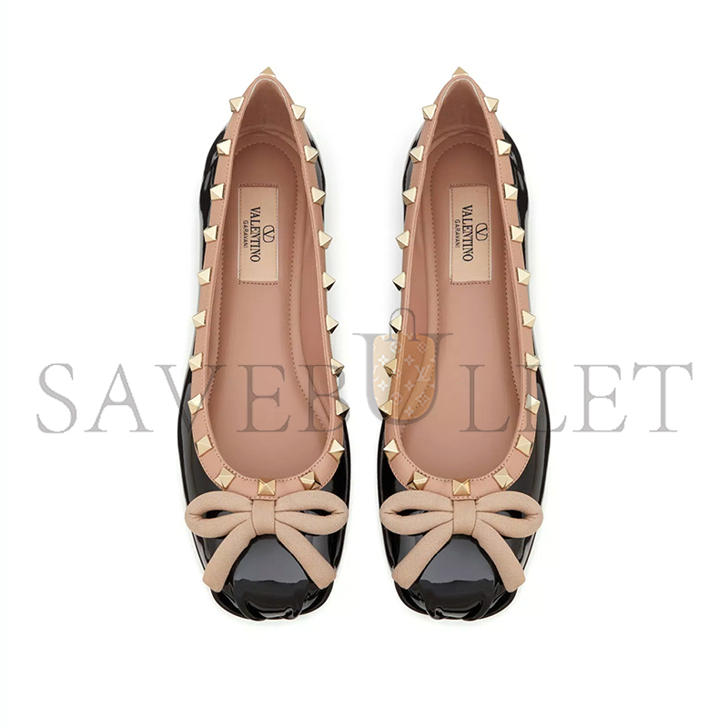 Va1e*ntin0 rockstud patent leather ballerina 3w2s0hq5vnw_n71
