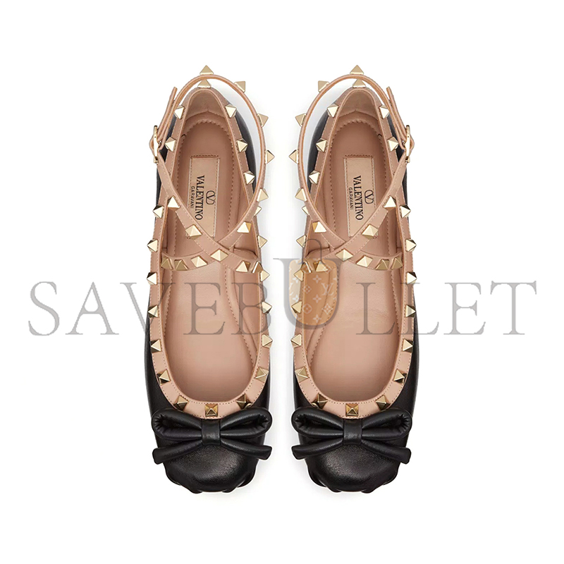 Va1e*ntin0 rockstud ballerina in nappa leather 4w2s0hb6xgr_n71