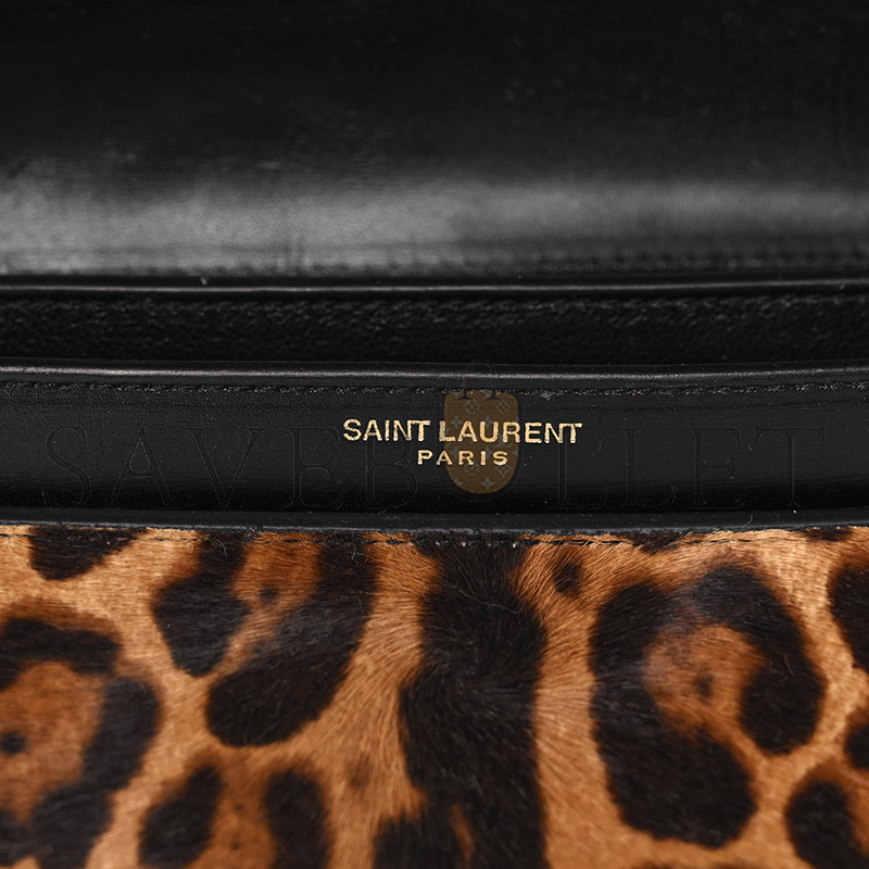 Y*L cassandra leopard print monogram clasp bag black 1166300 (22*16.5*5.5cm)