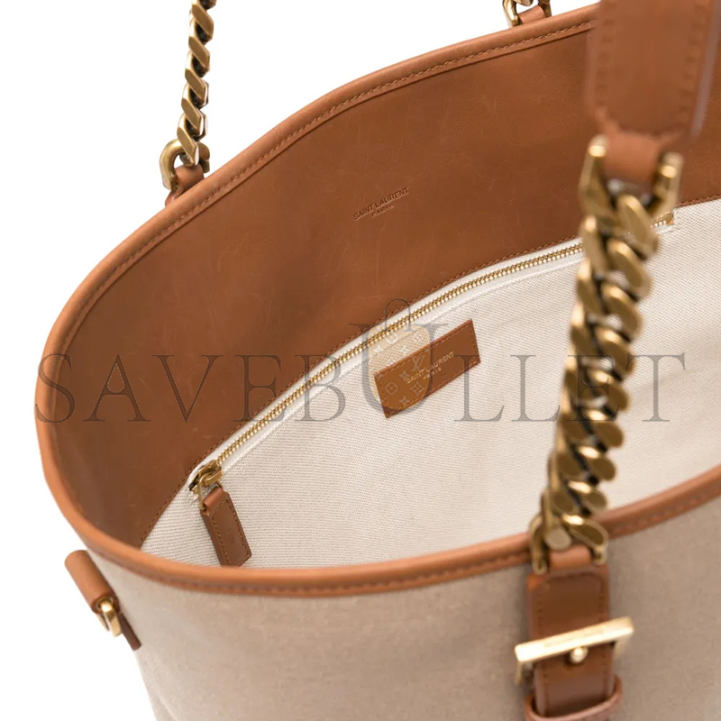 y*l laurent shopping tote bag in desert dust&bR1ck 781302fac7t (36*38*15cm)