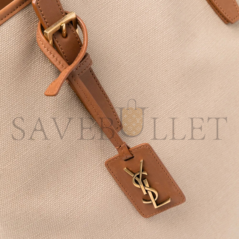 y*l laurent shopping tote bag in desert dust&bR1ck 781302fac7t (36*38*15cm)