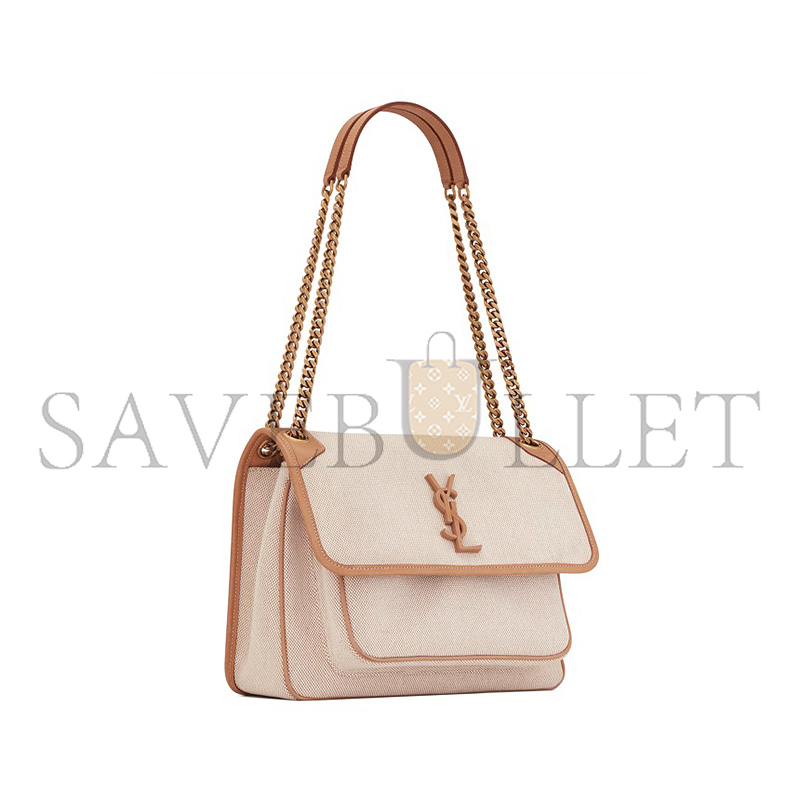 Y*L niki medium chain bag in canvas with smooth leather 498894633151 (28*20*8.5cm)