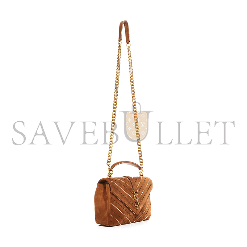 Y*L matelasse chevron studded medium college bag in suede 392737400526 (24*17*6cm)