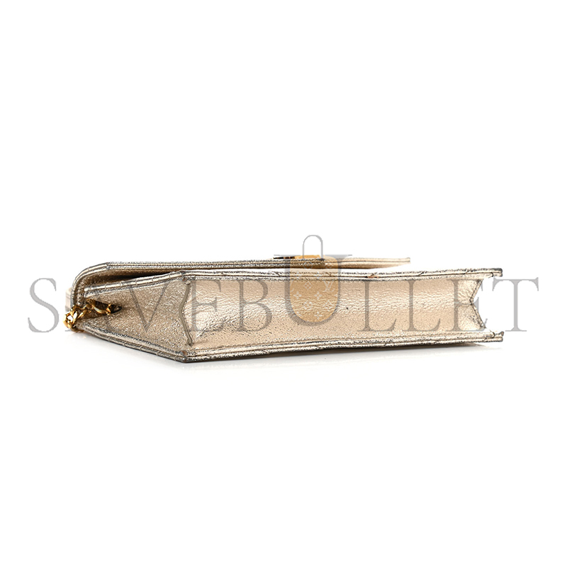 Y*L cassandre envelope chain wallet in grain de poudre embossed leather metallic 3939531032299 (19*12.5*3.5cm)
