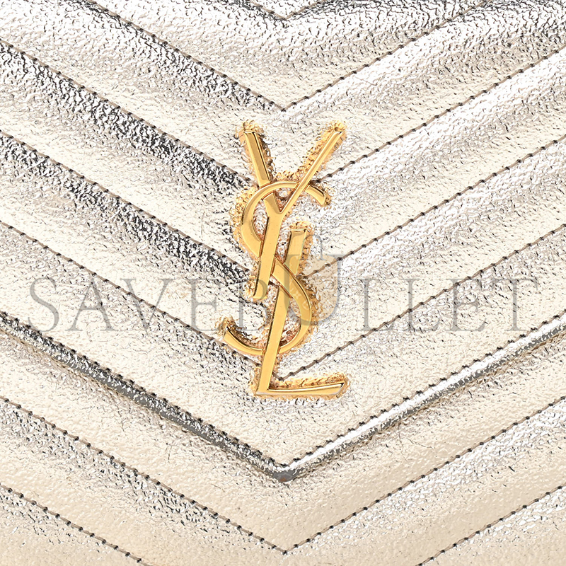 Y*L cassandre envelope chain wallet in grain de poudre embossed leather metallic 3939531032299 (19*12.5*3.5cm)