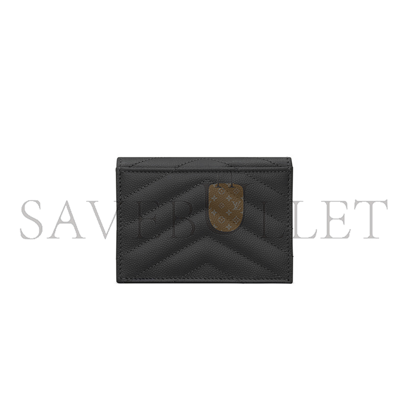 Y*L cassandre matelassÉ flap card case in grain de poudre leather 668290bowa11000 (11*8.5*3cm)