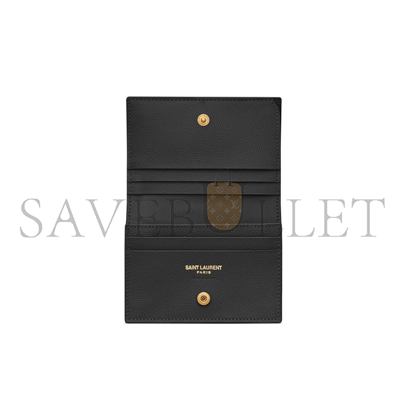 Y*L cassandre matelassÉ flap card case in grain de poudre leather 668290bowa11000 (11*8.5*3cm)