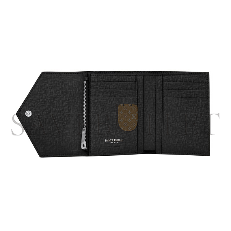 Y*L cassandre matelassÉ compact tri fold wallet in grain de poudre leather 403943bow021000 (12.5*10*2.5cm)