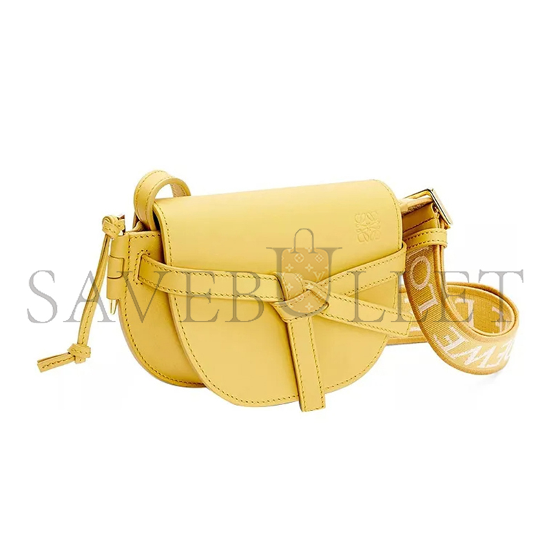 L0ew* mini gate dual bag in soft calfskin and jacquard a650n46x13-7969 (21*12.5*9.5cm)