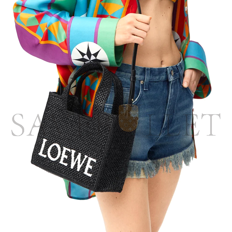 L0ew* small L0ew* font tote in raffia a685b59x01-1100 (24*19.5*11cm)