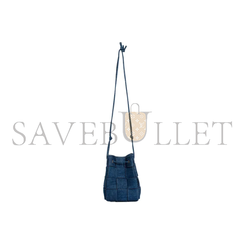 bo*te*ga Ve*ne*ta cassette denim bucket 743789v2zb14019 (18*13.5*13.5cm)