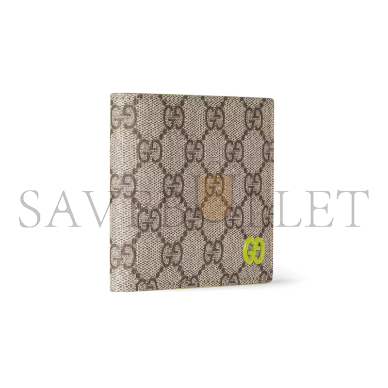 Gvc*1 acid green interior gg bi-fold wallet 768243 (21*9cm)