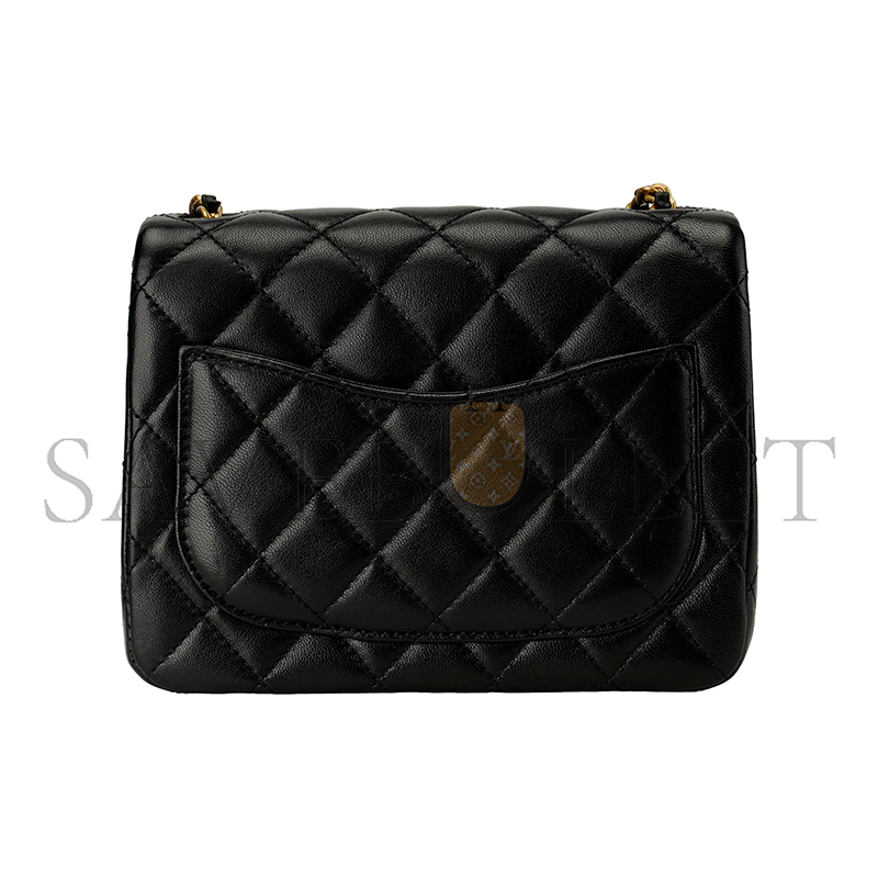 Ch*el master little gold ball square flap bag as1786 (17*13.5*8cm)