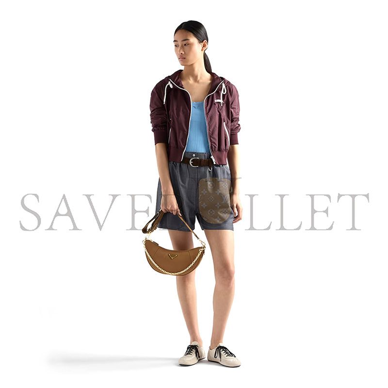 Pra*a demi-lune re-nylon shoulder bag 1bh222 (30*13.5*6cm)