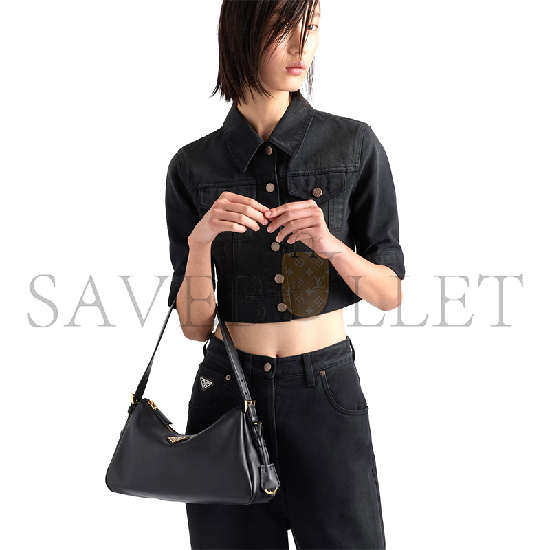 Pra*a aimÉe medium leather shoulder bag 1bc229 (31*18*10cm)