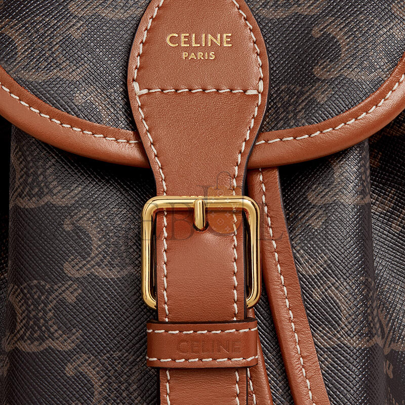 Ce**e mini backpack folco in triomphe canvas and calfskin 197662cas.04lu (20*17*10cm)