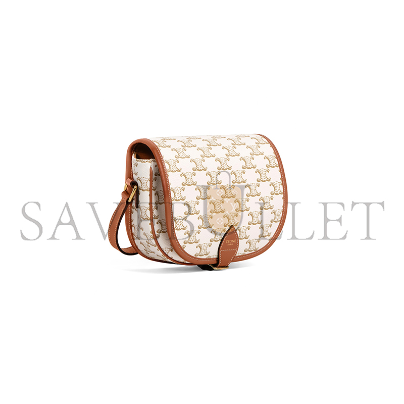 Ce**e medium folco bag in triomphe canvas and calfskin 191502bzj.01bc (18*17*6.5cm)