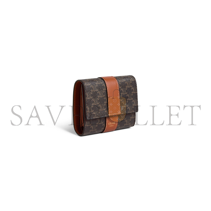 Ce1i*e small trifold wallet in triomphe canvas 0d572bz9.04lu (10*9*2.5cm)