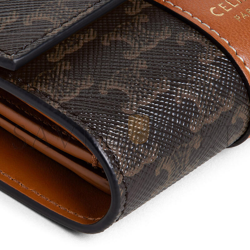 Ce1i*e small trifold wallet in triomphe canvas 0d572bz9.04lu (10*9*2.5cm)