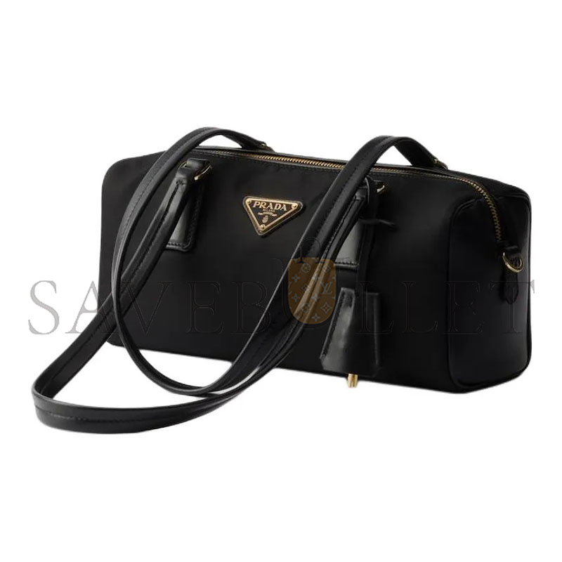 pra*a recycled patchwork leather metal triangle Di*m*nd closure 1bb127 (29*12.5*10)