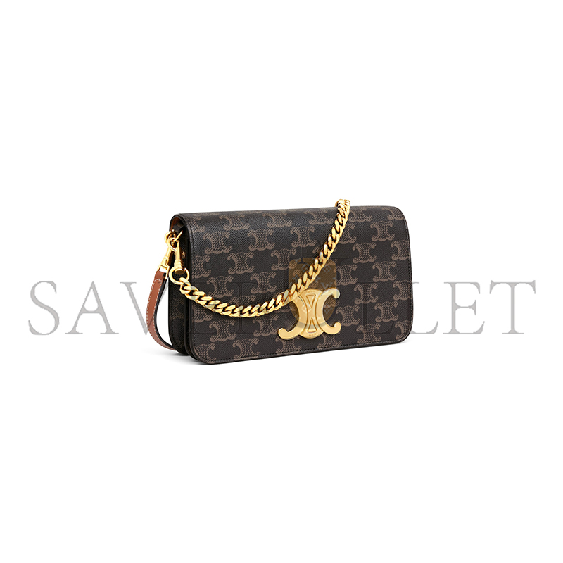 Ce**e multipochette in triomphe canvas and calfskin 10l972dqb.04lu (20.5*11*4cm)