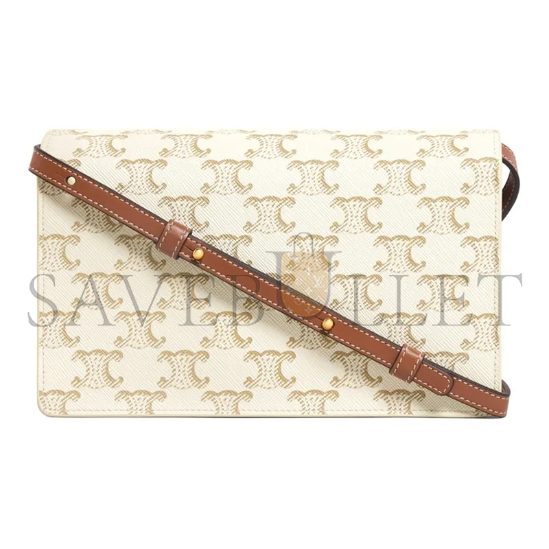 Ce**e crossbody bag in triomphe canvas and smooth lambskin 10d852cg9.01ta (20*11.5cm)