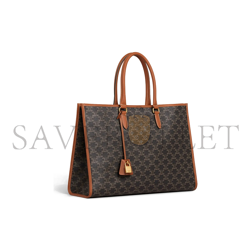 Ce**e triomphe canvas calfskin horizontal cabas tan 197912bzj.04lu (43*30*10cm)