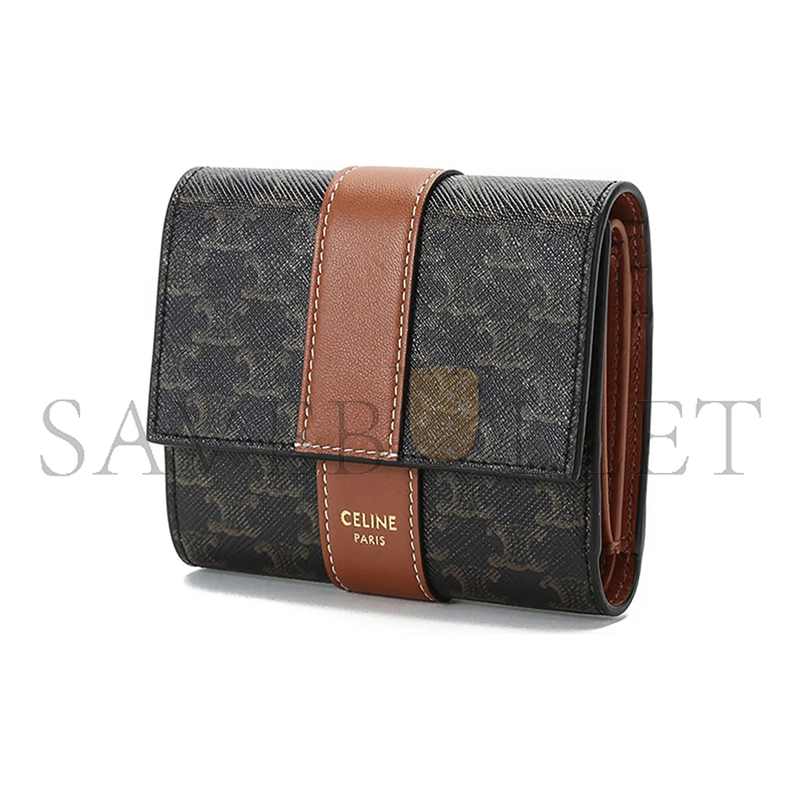 Ce1i*e trifold wallet triomphe in triomphe canvas 10d572bz9.04lu (10*9*2.5cm)