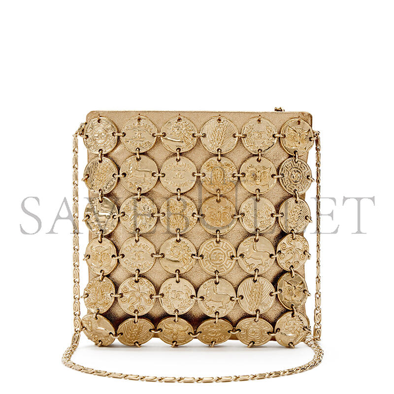 CHANE MASTER GOLD ARTEMIS METAL COIN EVENING BAG 219456 (17.5*17*1cm)