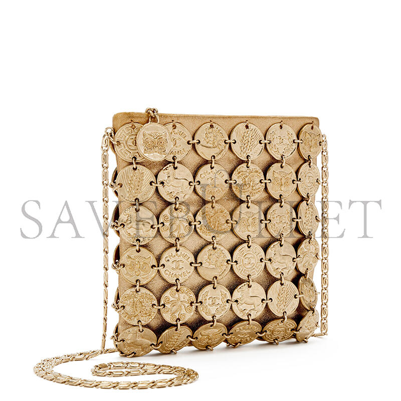 CHANE MASTER GOLD ARTEMIS METAL COIN EVENING BAG 219456 (17.5*17*1cm)
