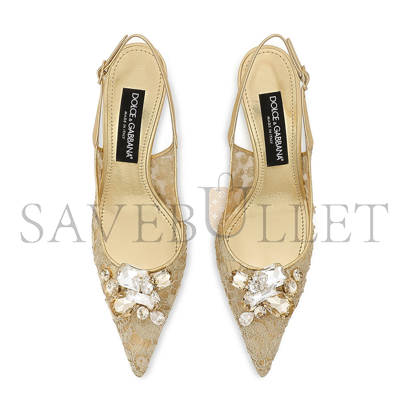 d01ce & Gab*a*a rainbow lace slingbacks in lurex lace cg0712aq54480997