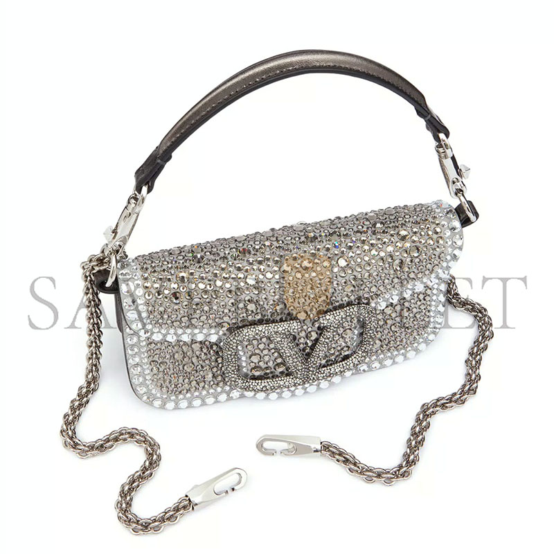 Va1e*ntin0 small Va1e*ntin0 garavani locÒ shoulder bag with rhinestones 3w0b0k53jfn_zqg (20*11*5cm)