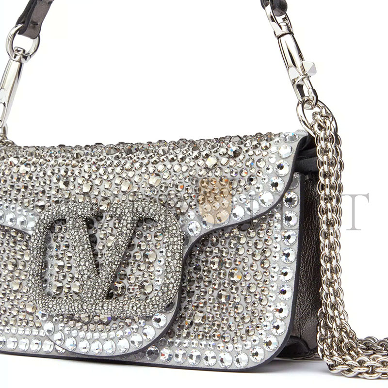 Va1e*ntin0 small Va1e*ntin0 garavani locÒ shoulder bag with rhinestones 3w0b0k53jfn_zqg (20*11*5cm)