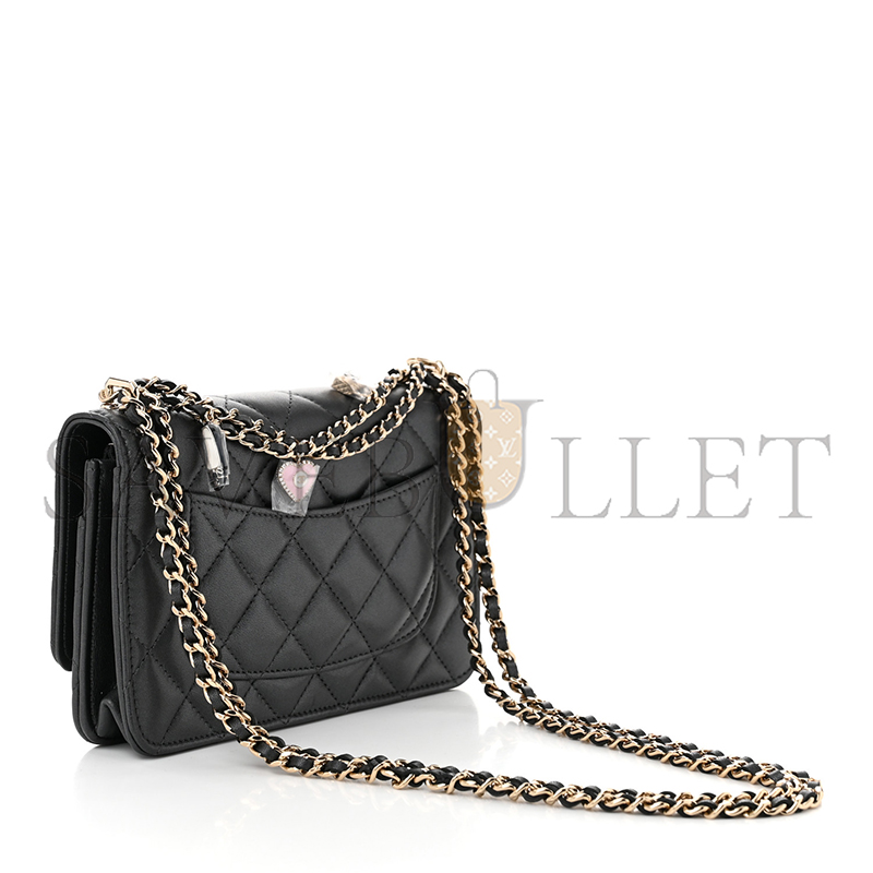 Ch**el wallet on chain with charms ap4537 (19*12*3.5cm)